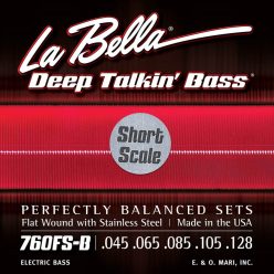   L-760FS-BS La Bella Deep Talkin' Bass string set electric 5-string bass, stainless steel flatwound, short scale 045-065-085-105-128