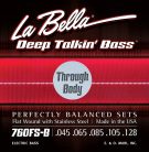 L-760FS-BTB La Bella Deep Talkin' Bass string set electric 5-string bass, stainless steel flatwound, 045-065-085-105-128. tru-body