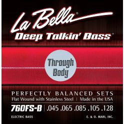   L-760FS-BTB La Bella Deep Talkin' Bass string set electric 5-string bass, stainless steel flatwound, 045-065-085-105-128. tru-body