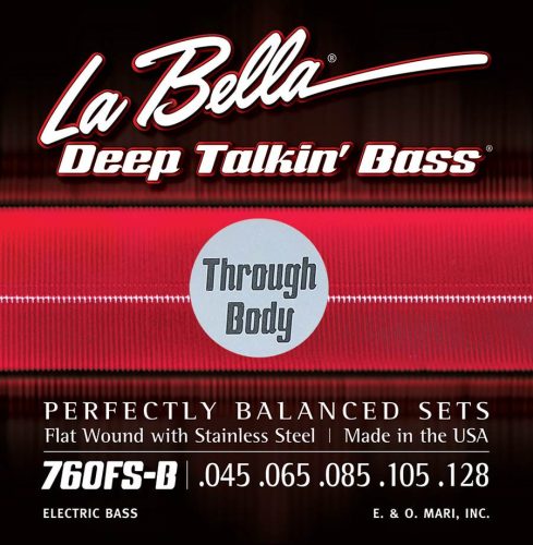 L-760FS-BTB La Bella Deep Talkin' Bass string set electric 5-string bass, stainless steel flatwound, 045-065-085-105-128. tru-body