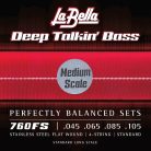 L-760FS-M La Bella Deep Talkin' Bass string set electric bass, stainless steel flatwound, 045-065-085-105, medium scale