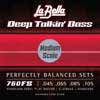 L-760FS-M La Bella Deep Talkin' Bass string set electric bass, stainless steel flatwound, 045-065-085-105, medium scale