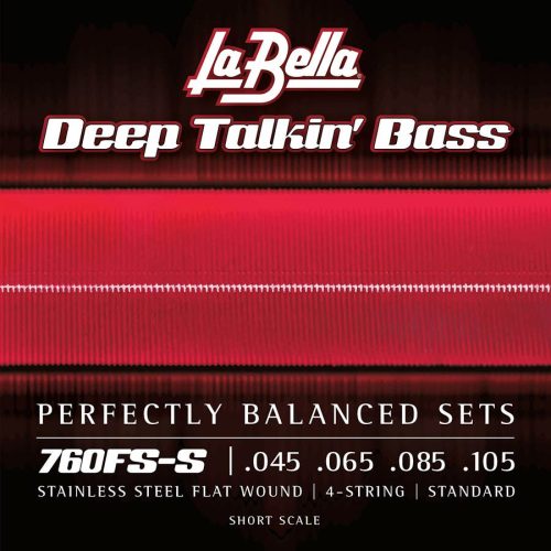 L-760FS-S La Bella Deep Talkin' Bass string set electric bass, stainless steel flatwound, standard, 45-105, short scale