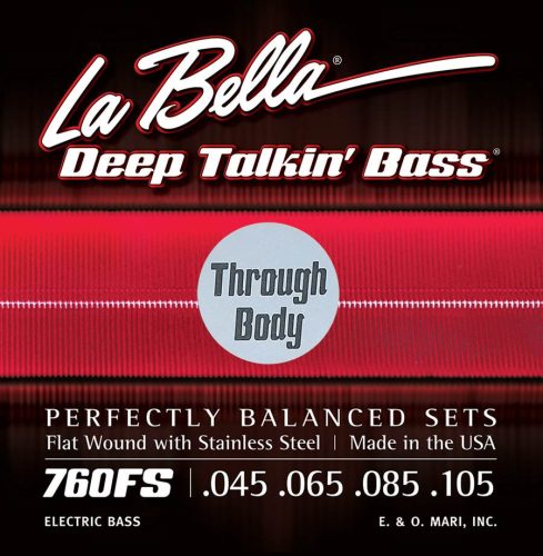 L-760FSTB La Bella Deep Talkin' Bass string set electric bass, stainless steel flatwound, standard, 045-065-085, thru-body