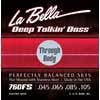 L-760FSTB La Bella Deep Talkin' Bass string set electric bass, stainless steel flatwound, standard, 045-065-085, thru-body