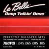 L-760FS La Bella Deep Talkin' Bass string set electric bass, stainless steel flatwound, standard, 045-065-085-105