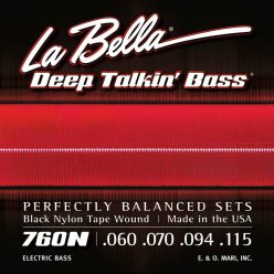   L-760N La Bella Deep Talkin' Bass string set electric bass, black nylon tape wound, 060-070-094-115 longscale