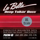 L-760NBXL La Bella Deep Talkin' Bass string set electric bass, black nylon tape wound, 060-070-094-115-135, extra long scale