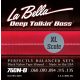 L-760NBXL La Bella Deep Talkin' Bass string set electric bass, black nylon tape wound, 060-070-094-115-135, extra long scale