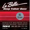 L-760NBXL La Bella Deep Talkin' Bass string set electric bass, black nylon tape wound, 060-070-094-115-135, extra long scale