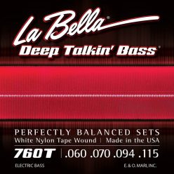   L-760T La Bella Deep Talkin' Bass string set electric bass, white nylon tape wound, standard, 060-070-094-115