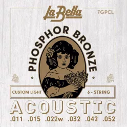   L-7GPCL La Bella  string set acoustic custom light, 011-015-022w-032-042-052