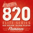 L-820 La Bella Flamenco string set classic/flamenco, red nylon trebles & silverplated basses