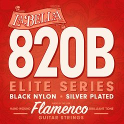   L-820B La Bella Flamenco string set classic/flamenco, black nylon trebles & silverplated basses