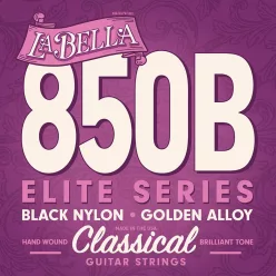  L-850B La Bella Concert string set classic, 028-032-040-029-034-041, black nylon trebles & gold basses
