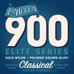   L-900 La Bella Golden Superior string set classic, gold nylon trebles & gold polished basses