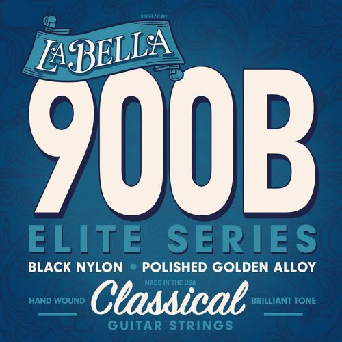 L-900B La Bella Golden Superior string set classic, black nylon trebles & gold polished basses