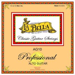   L-AG10 La Bella Multi-Size Guitars string set requinto guitar, 530mm scale, clear nylon trebles & silverplated basses