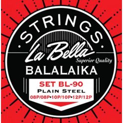   L-BL90 La Bella World Folk string set balalaika, plain steel, loop ends, 2x008-2x010-2x012