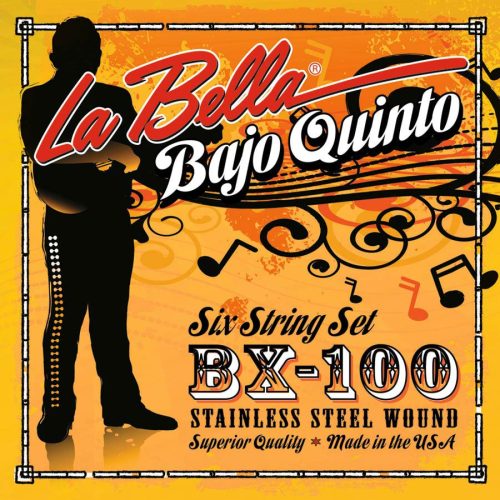 L-BX100 La Bella World Folk string set bajo quinto, loop ends, 2x023-2x036-2x046-062-030-078-036