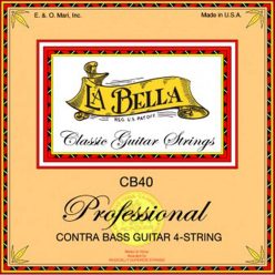   L-CB40-PE La Bella Multi-Size Guitars string set contrabass 4, 750mm scale, clear nylon trebles & silverplated basses, plain ends