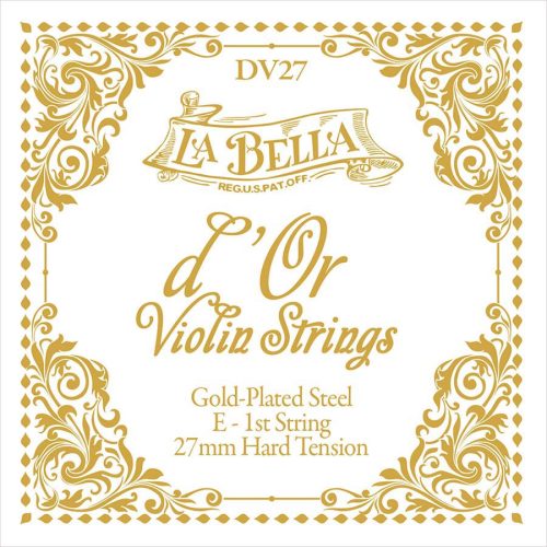 L-DV27 La Bella  d'Or Violin String E-1, gold plated steel, 0.27mm, hard