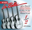 L-FG112 La Bella Fractional Series string set classic, clear nylon trebles & silverplated basses, extra G-3 (wound), 1/2 scale