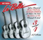 L-FG134 La Bella Fractional Series string set classic, clear nylon trebles & silverplated basses, extra G-3 (wound), 3/4 scale