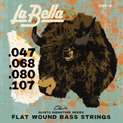   L-OSF-4 La Bella Olinto Signature Flats string set electric bass, stainless steel flatwound, standard tension, 047-068-080-107