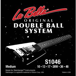   L-S1046 La Bella Double Ball End System string set electric, for Steinberger, double ball ends, regular, 010-013-017-026-036-046