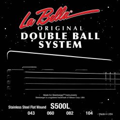   L-S500L La Bella Double Ball End System string set electric bass, for Steinberger, stainless steel flatwound, light, 043-060-082-104