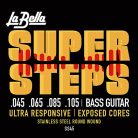 L-SS-45 La Bella Super Steps string set electric bass, stainless steel roundwound, light, 045-065-085-105 longscale