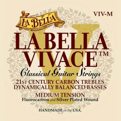   L-VIV-M La Bella Vivace string set classic, fluorcarbon trebles & silverplated basses, medium tension