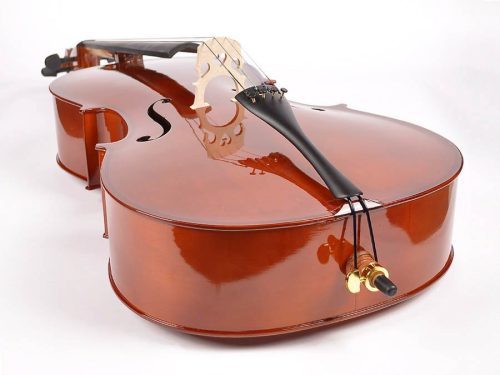 Leonardo LC-1012 Cello-Set 1/2 – Elementary Series, Laminierter Korpus, Nitrolack, Schwarz gehärtete Hölzer, Tasche und Bogen