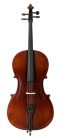 LC-1312 Leonardo Elementary series cello outfit 1/2, laminated with flamed back & sides, ebony fittings, bag and bow