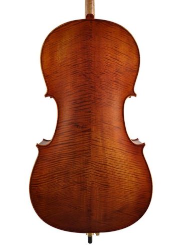 LC-2712-M Leonardo Student series cello outfit 1/2, all solid, mat nitro varnish, well flamed, ebony fittings, bag and bow