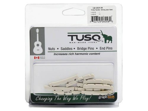 LQ-1214-10 Graph Tech TUSQ 10-pack electric bass nuts (Fender Jazz Bass), curved bottom, slotted