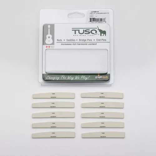 LQ-9200-10 Graph Tech TUSQ 10-pack compensated acoustic guitar saddles, 3.1mm thickness