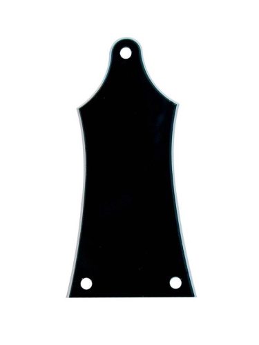 LRC-30-B Boston  truss rod cover, black, 2 ply, black - white