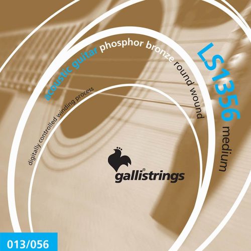 LS1356 Galli  string set acoustic phosphor bronze wound, medium, 013-017-026-035-045-056