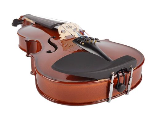 LV-1512 Leonardo Elementary series violin outfit 1/2, all solid, nitro varnish, blackened hardwood fittings, finetuner tailpiece, case