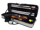 LV-1812 Leonardo Elementary series violin outfit 1/2, all solid, nitro matt antique style varnish, ebony fittings, oblong case, bow