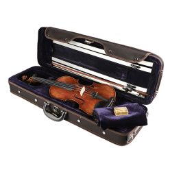   LV-5012 Leonardo Maestro series violin outfit 1/2, antique varnish, well flamed, ebony fittings, bow, luxe oblong case