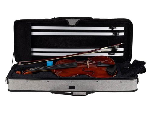 LVA-20165 Leonardo Student series viola outfit 16.5" (42.5cm), all solid, flamed, ebony fittings, finetuner tailpiece, case, bow