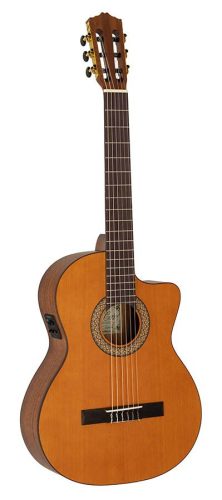 Luna CCE Salvador Cortez Iberia Series classic guitar solid Canadian cedar top + sapele, open pore finish - cutaway and Fishman Clasica II