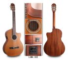 Luna CCE Salvador Cortez Iberia Series classic guitar solid Canadian cedar top + sapele, open pore finish - cutaway and Fishman Clasica II