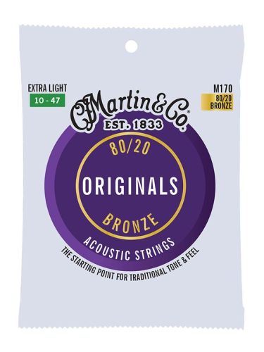 M170 Martin Originals string set 80/20 bronze, extra light, 010-014-023-030-039-047