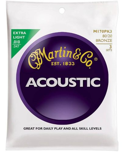 M170PK3 Martin Originals string set 3 PACK 80/20 bronze, extra light, 010-014-023-030-039-047