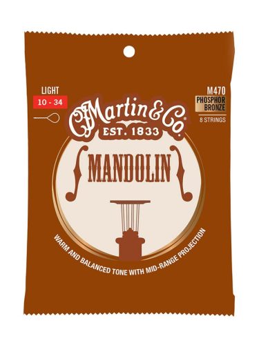 M470 Martin  string set mandolin phosphor bronze wound, light 010-010-014-014-024-024-034-034