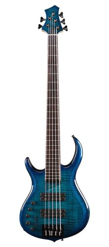 M7+ A5L/TBL Sire Basses M7 2nd Gen Series Marcus Miller lefty alder + solid maple 5-string bass guitar transparent blue